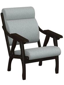 Мягкое кресло Вега 10 ткань серый, каркас венге в Элисте - предосмотр