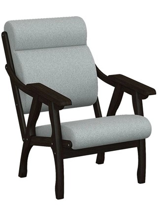 Мягкое кресло Вега 10 ткань серый, каркас венге в Элисте - изображение