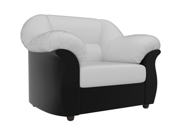 Кресло в гостиную Карнелла, Белый/Черный (экокожа) в Элисте - предосмотр