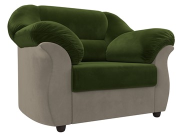 Кресло для отдыха Карнелла, Зеленый/Бежевый (микровельвет) в Элисте - предосмотр