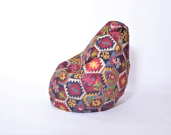 Кресло-мешок Груша большое, велюр принт, мехико графит в Элисте - изображение 1