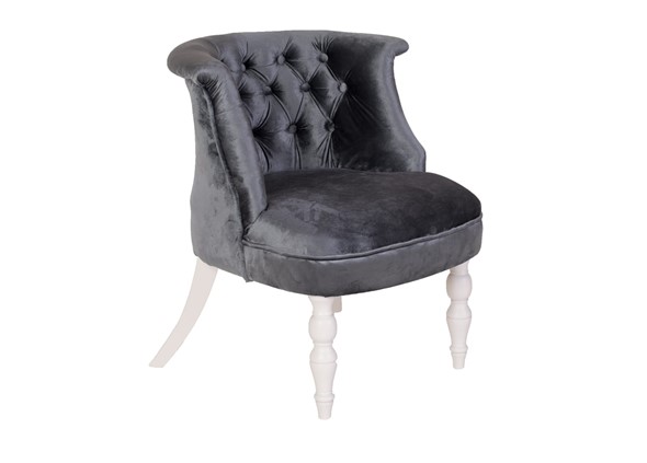 Кресло Бархат (серый бархат/белая эмаль) в Элисте - изображение