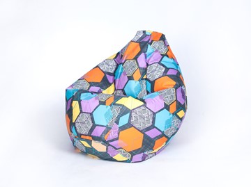 Кресло-мешок Груша малое, велюр принт, геометрия в Элисте