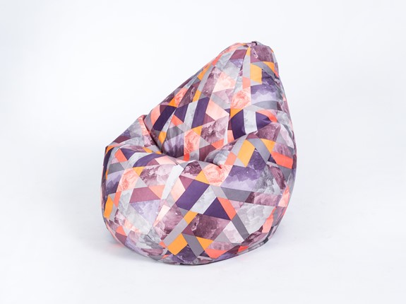 Кресло-мешок Груша малое, велюр принт, сноу манго в Элисте - изображение