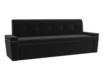 Прямой кухонный диван Деметра, Черный (микровельвет) в Элисте - предосмотр