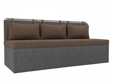 Прямой кухонный диван Метро, Коричневый/Серый (рогожка) в Элисте