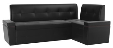 Раскладной кухонный диван Деметра угловой, Черный (экокожа) в Элисте - предосмотр