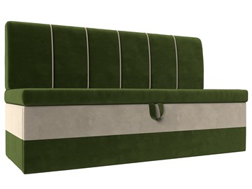 Кухонный прямой диван Энигма, Зеленый/Бежевый (Микровельвет) в Элисте - предосмотр