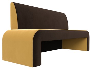 Кухонный прямой диван Кармен, Желтый\коричневый (Микровельвет) в Элисте - предосмотр 2