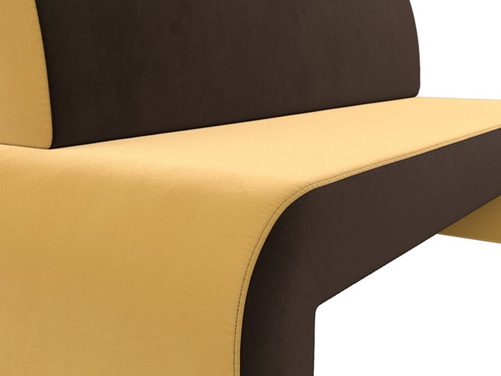 Кухонный прямой диван Кармен, Желтый\коричневый (Микровельвет) в Элисте - изображение 5
