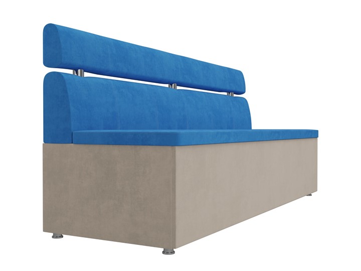 Кухонный прямой диван Классик, Голубой/Бежевый (велюр) в Элисте - изображение 4