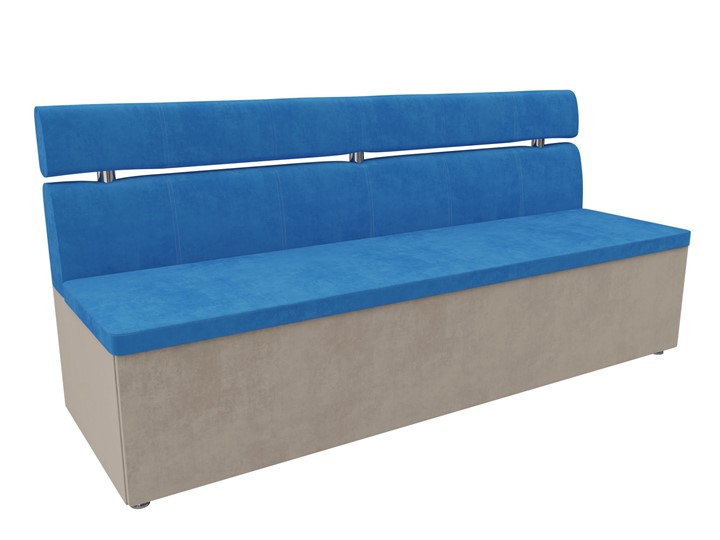 Кухонный прямой диван Классик, Голубой/Бежевый (велюр) в Элисте - изображение 5