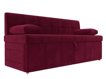 Прямой кухонный диван Лео, Бордовый (микровельвет) в Элисте - предосмотр