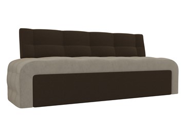 Прямой кухонный диван Люксор, Бежевый/Коричневый (микровельвет) в Элисте - предосмотр