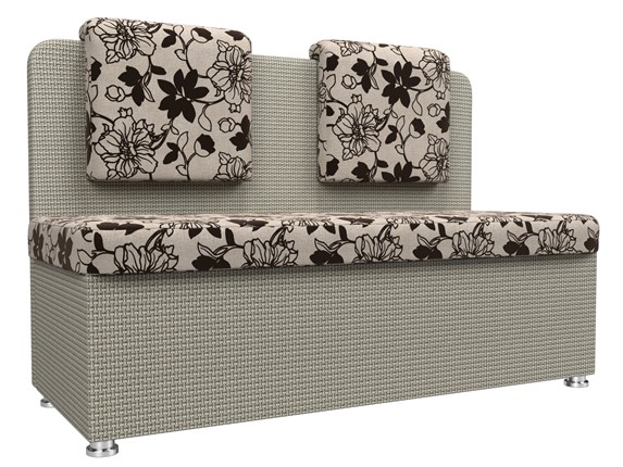 Кухонный прямой диван Маккон 2-х местный, Цветы/Корфу 02 (рогожка) в Элисте - изображение