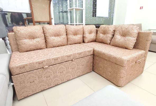 Кухонный угловой диван Яшма 1 ДУ Весь в ткани Жаккард AFINA 06 в Элисте - изображение