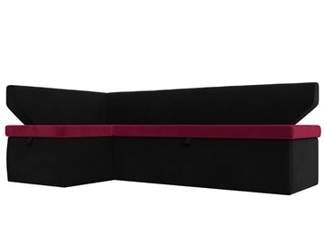 Угловой кухонный диван Омура, Бордовый\Черный (Микровельвет) в Элисте - предосмотр