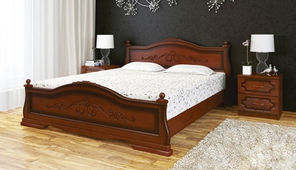 Кровать 1-спальная Карина-1 (Орех) 90х200 в Элисте - изображение