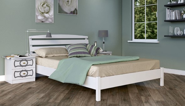 Спальная кровать Камелия-1 (Белый Античный) 140х200 в Элисте - изображение
