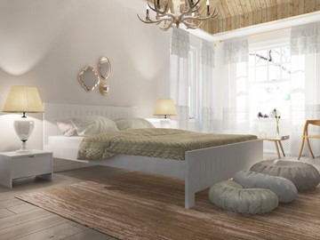 Спальная кровать Vesna Line 3 160х200, береза (Белая эмаль) в Элисте