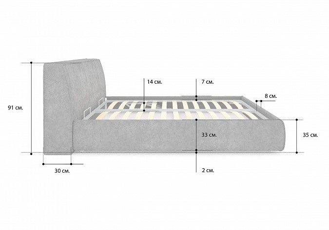 Кровать с механизмом 1.5-спальная Altea 140х200 в Элисте - изображение 3