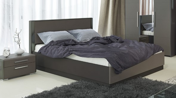 Кровать с механизмом двуспальная Наоми 1600, цвет Фон серый, Джут СМ-208.01.02 в Элисте - изображение