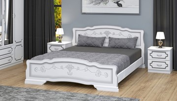 Спальная кровать Карина-6 (Белый Жемчуг) 160х200 в Элисте
