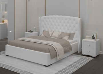 Кровать в спальню Dario Grace Lite 180x200, Экокожа (Белый) в Элисте