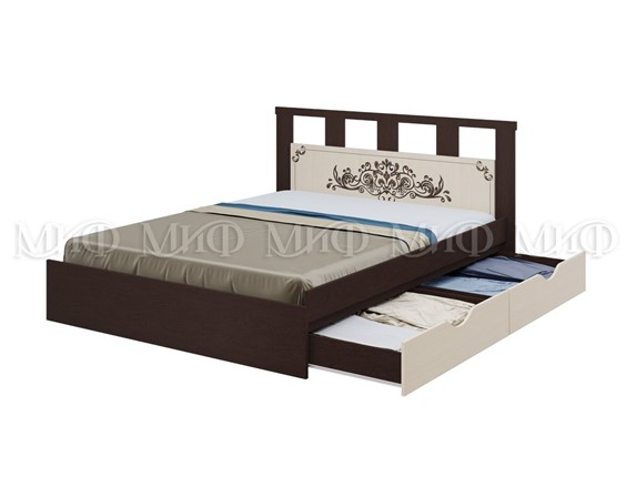 Кровать 2-спальная Жасмин 1600 с ящиками в Элисте - изображение
