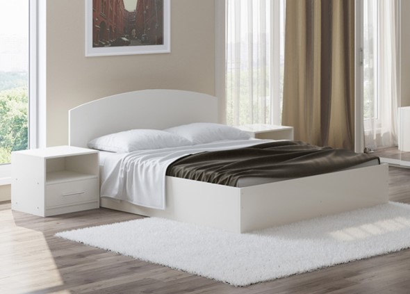 Кровать с механизмом двуспальная Этюд 140x200, Белый в Элисте - изображение