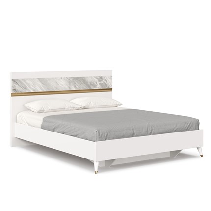 Спальная кровать 1600 Айла ЛД 688.120.000 с основанием, Белый/Статуарио, исполнение 1 в Элисте - изображение