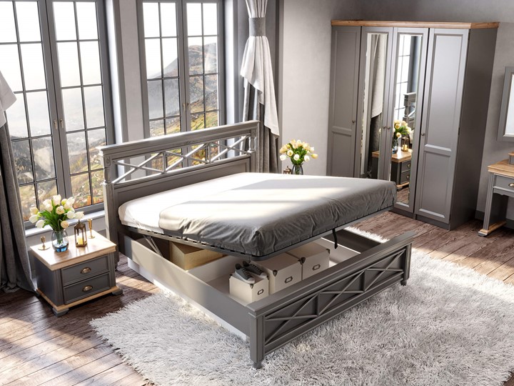 Спальная кровать 1600 с подъемным механизмом Амели (Оникс Серый) ЛД 642.790 в Элисте - изображение 4