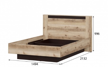 Спальная кровать №3 (универсальная 1,4х2,0 страйп) серия №2, дуб делано/дуб венге в Элисте - изображение 1