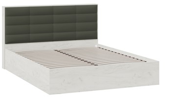 Кровать в спальню Агата тип 1 (Дуб крафт белый, Велюр Серый) в Элисте - предосмотр 1