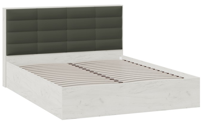 Кровать в спальню Агата тип 1 (Дуб крафт белый, Велюр Серый) в Элисте - изображение 1