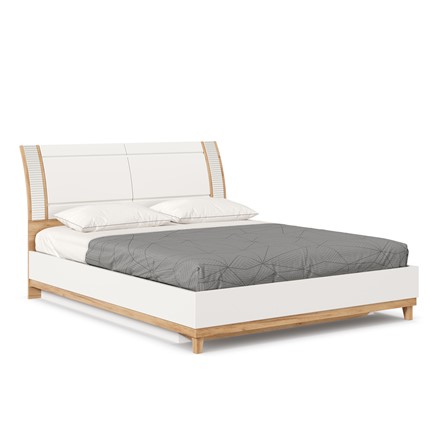 Кровать спальная Бари 1600 с подъёмным механизмом Дуб Золотой/Белый ЛД 698.220 в Элисте - изображение