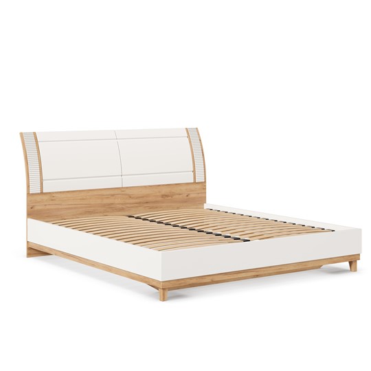 Кровать Бари 1800 с кроватным основанием Дуб Золотой/Белый ЛД 698.220 в Элисте - изображение 4