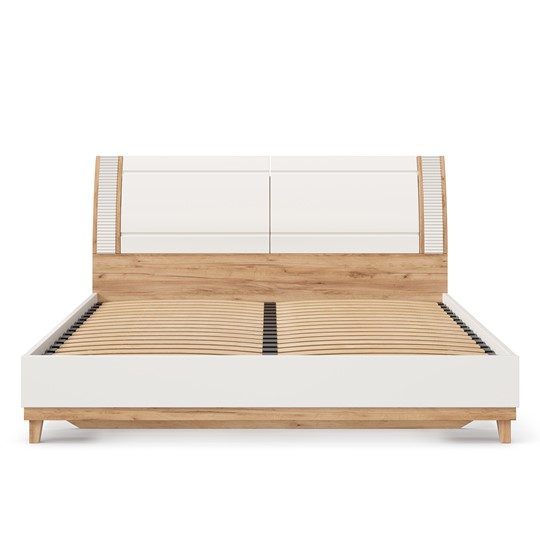 Кровать Бари 1800 с кроватным основанием Дуб Золотой/Белый ЛД 698.220 в Элисте - изображение 7