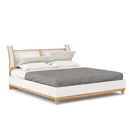 Кровать Бари 1800 с кроватным основанием Дуб Золотой/Белый ЛД 698.220 в Элисте - изображение 1