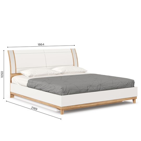 Кровать Бари 1800 с подъёмным механизмом Дуб Золотой/Белый ЛД 698.220 в Элисте - изображение 13