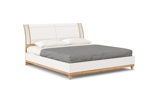 Кровать Бари 1800 с кроватным основанием Дуб Золотой/Белый ЛД 698.220 в Элисте - изображение