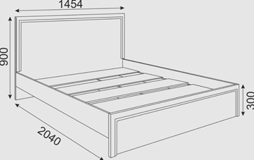 Двуспальная кровать Беатрис М16 (Орех Гепланкт) в Элисте - предосмотр 1