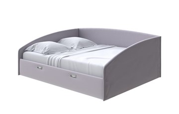 Кровать 2-спальная Bono 160х200, Экокожа (Серебристый перламутр) в Элисте