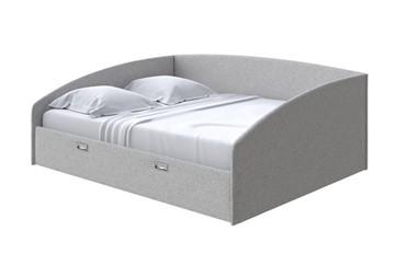 Кровать 2-спальная Bono 160х200, Искусственная шерсть (Лама Светло-серый) в Элисте