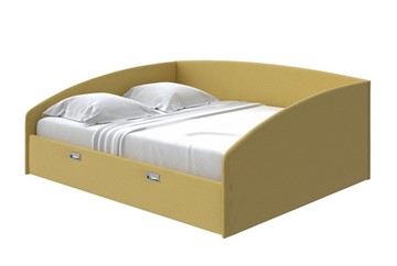 Кровать двуспальная Bono 160х200, Рогожка (Firmino Канареечный) в Элисте