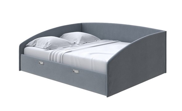 Кровать Bono 160х200, Велюр (Forest 17 Серый) в Элисте - изображение