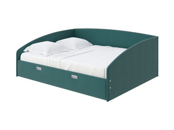 Кровать в спальню Bono 160х200, Велюр (Forest 560 Морская волна) в Элисте - изображение