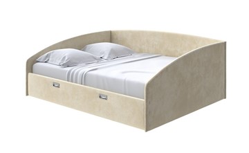 Кровать 2-спальная Bono 160х200, Велюр (Лофти Айвори) в Элисте