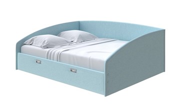 Кровать спальная Bono 160х200, Велюр (Scandi Cotton 20 Голубой Лед) в Элисте