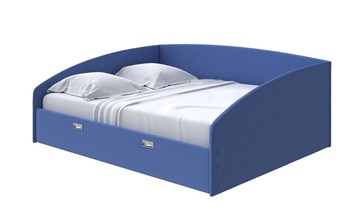 Кровать двуспальная Bono 160х200, Велюр (Scandi Cotton 23 Кобальт) в Элисте